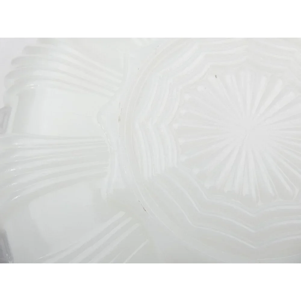 Vintage‎ Anchor Hocking Milk Glass Deviled Egg Plate With Gold Trim